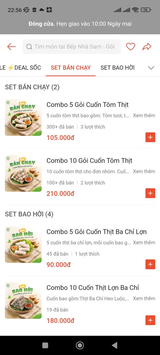 Gian hàng Bếp Nhà Sam trên Food App — ảnh 2