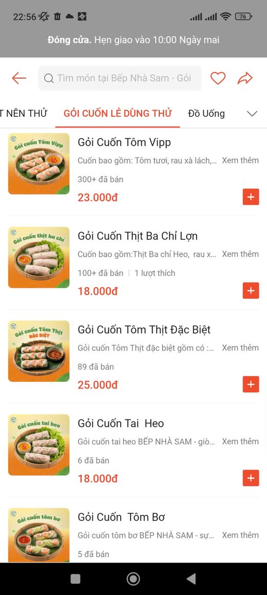 Gian hàng Bếp Nhà Sam trên Food App — ảnh 4