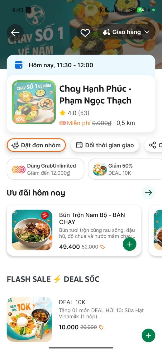 Gian hàng Chay Hạnh Phúc trên Food App — ảnh 1