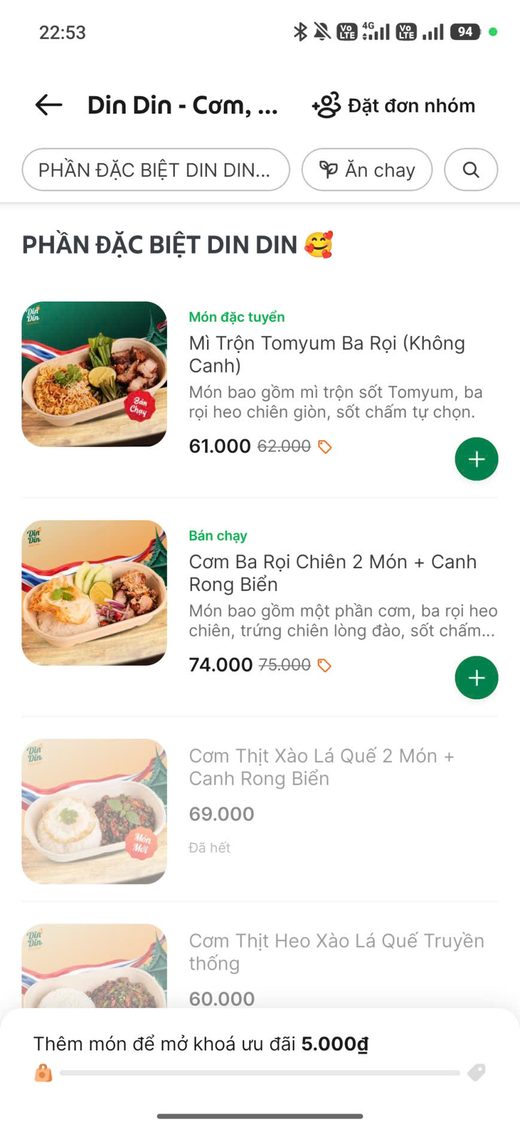 Gian hàng Din Din House trên Food App — ảnh 3